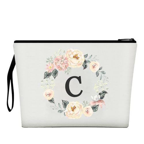 Make-up-Tasche für Damen, Make-up-Tasche mit 26 Buchstaben von A bis Z, personalisierte Kosmetiktasche, Geburtstagsgeschenke für Frauen und Mütter, Kosmetiktasche für die Braut Brautjungfern Make-up-Tasche für Damen, Make-up-Tasche mit 26 Buchstaben von A bis Z, personalisierte Kosmetiktasche, Geburtstagsgeschenke für Frauen und Mütter, Kosmetiktasche für die Braut Brautjungfern von DWDC