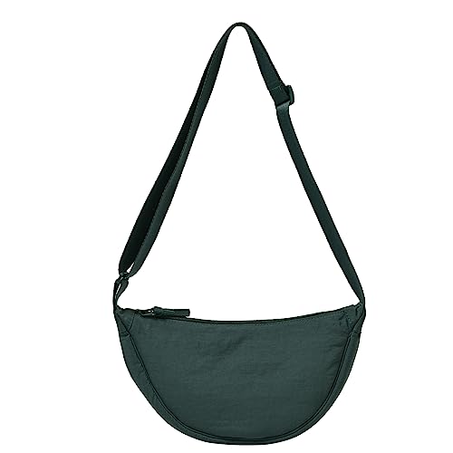 Umhängetasche, Umhängetasche für Damen, kleine Nylon-Halbmond-weiche, lässige Umhängetasche, Brusttasche, Umhängetasche, Tagesrucksack, Umhängetasche von DWDC