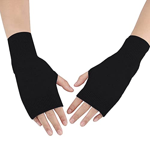 Winter Handschuhe Fingerlose, Damen Halb Fingerlose Handschuhe, Gestrickte Halb Fingerlose Fäustlinge, Warm Fingerhandschuhe Fingerlos… von DWE