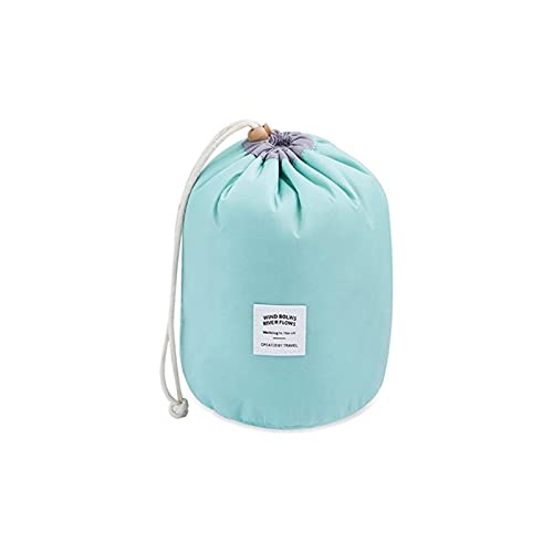 Make-up Taschen für Frauen, wasserdichte runde Reise Kordelzug Make Up Organizer Kosmetiktasche (Grün) von DWE