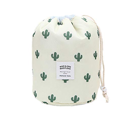 Make-up Taschen für Frauen, wasserdichte runde Reise Kordelzug Make Up Organizer Kosmetiktasche von DWE