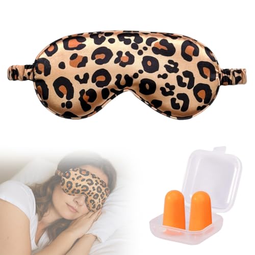 1 Stück Seiden-Schlafmaske mit verstellbaren Bändern, bequeme und super weiche Augenmaske ultimative Schlafhilfe, Augenbinde,schlafmaske,schlafmaske frauen,mit Ohrstöpsel von DWFEYOI