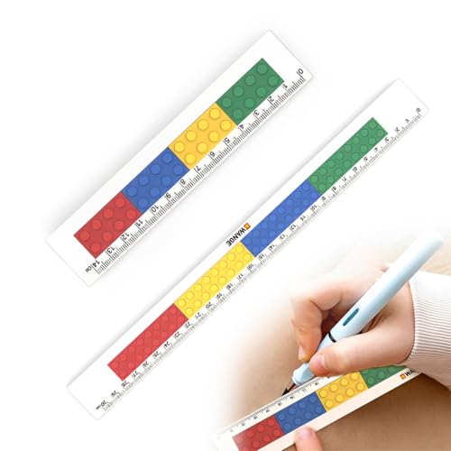 2 Stück Kunststoff Lineal, Bausteine ​​Lineal,Lineal für Schule, Büro, Zuhause,14cm/30cm Lineal,Flexibel Präzision Lineal Messwerkzeug Flexibel Präzision Lineal von DWFEYOI
