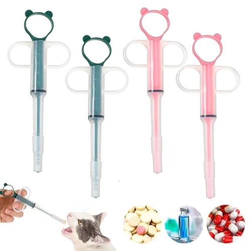 4 Stück Tabletteneingeber Katze,Tablettengeber für Katzen Hunde Tiere,Tabletten Eingabehilfe Eingeber Medikamenten,Feeder Pet Pusher,tablettengeber für katzen,tabletteneingeber katze von DWFEYOI