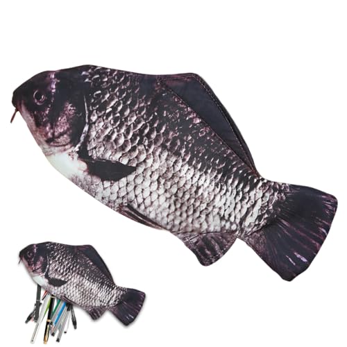 DWFEYOI 1 Stück Fisch Geformt Federmäppchen Neuheit Fisch Federbeutel Fisch Geldbörse Lustige Federmäppchen mit Gepolstertem Dickschaum Futter für Schule Klassenzimmer,Fisch Kuscheltier von DWFEYOI
