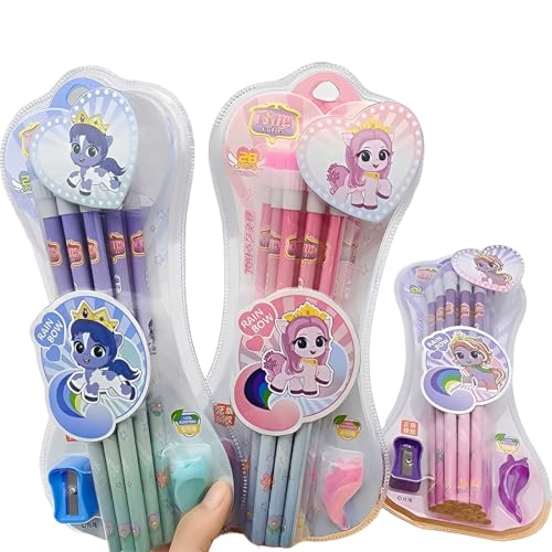 DWFEYOI 12 Stück Bleistifte Pferde Mädchen Geschenk Pferd Bleistift mit Radiergummi Kindergeburtstag Party Mitgebsel Einschulung Geschenke Schultüte Füllung Mädchen Junge 1. Klasse Geburtstag von DWFEYOI