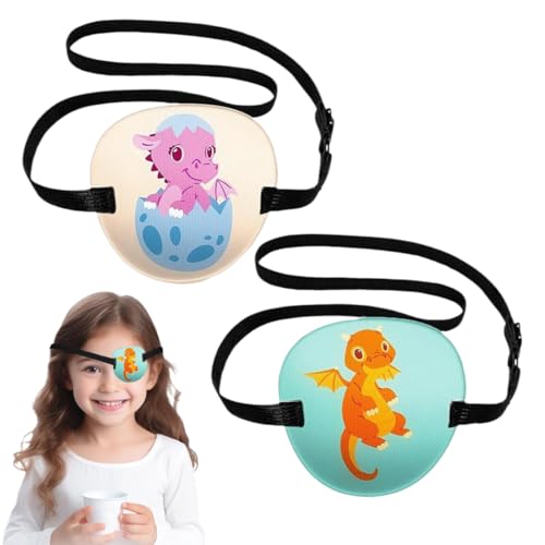 DWFEYOI 2pcs Augenklappen für Kinder mit Amblyopie, Strabismus - rechte & linke Augenpflaster für die Behandlung von Amblyopie bei Kindern,wiederverwendbare Augenklappen für Nutzen mit Brillen von DWFEYOI