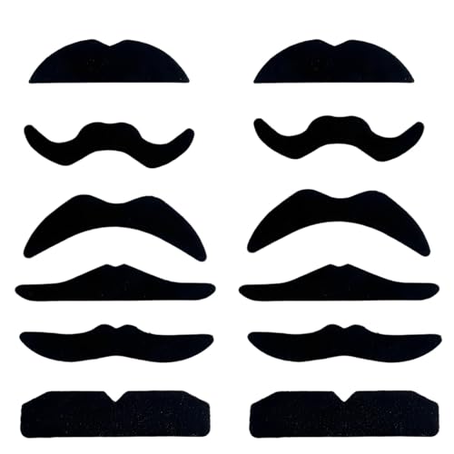 DWFEYOI 48 Stücke Gefälschte Schnurrbärte,Selbstklebende Neuheit Schnurrbart Fiesta Party Supplies für Maskerade Party von DWFEYOI