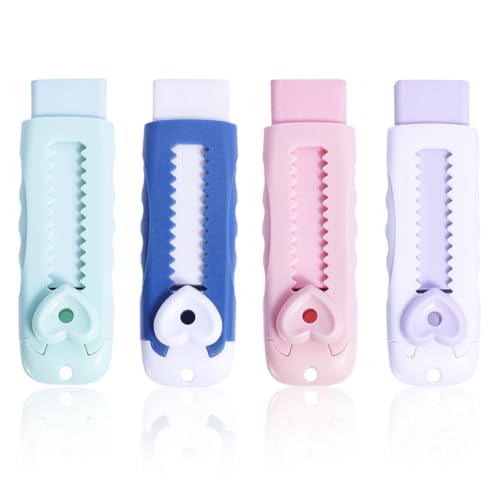 Radiergummi, 4 Stück Radiergummis Einziehbarer Radiergummi Schreibwaren Radiergummi Kinder Mitgebsel Push Pull Gummi Radiergummi für Kinder Schule Bürobedarf Schreibwaren von DWFEYOI