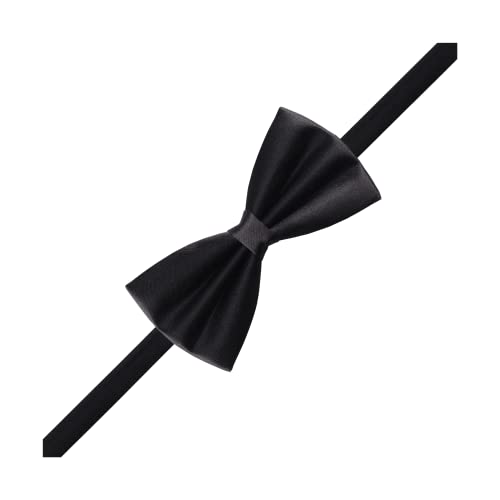 DWOY Fliege Verstellbare Satin Fliege für Männer und Frauen, vorgebundene Fliege (Schwarz) von DWOY