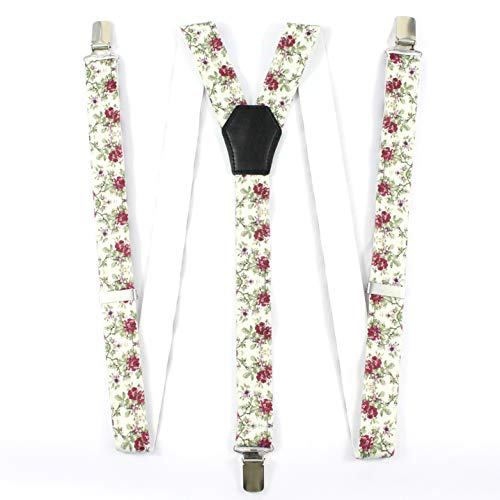 DWOY Hosenträger Damen 25mm breit Y-Form mit 3 stabilen Clips (Floral 2) von DWOY
