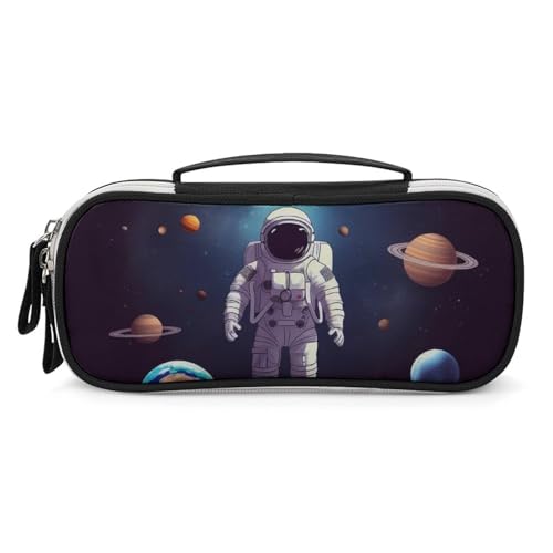 DWTJKMS Astronaut Sonnensystem Planeten Leder Make-up-Tasche tragbar klein Kosmetik-Organizer wasserdichte Kulturbeutel Pinsel Bleistifte und Reise-Make-up-Zubehör DWTJKMS Astronaut Sonnensystem Planeten Leder Make-up-Tasche tragbar klein Kosmetik-Organizer wasserdichte Kulturbeutel Pinsel Bleistifte und Reise-Make-up-Zubehör von DWTJKMS