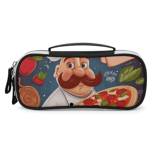 DWTJKMS Chef Pizza-Leder-Make-up-Tasche, tragbar, klein, Kosmetik-Organizer, wasserdicht, Kulturbeutel, Pinsel, Bleistifte und Reise-Make-up-Zubehör DWTJKMS Chef Pizza-Leder-Make-up-Tasche, tragbar, klein, Kosmetik-Organizer, wasserdicht, Kulturbeutel, Pinsel, Bleistifte und Reise-Make-up-Zubehör von DWTJKMS
