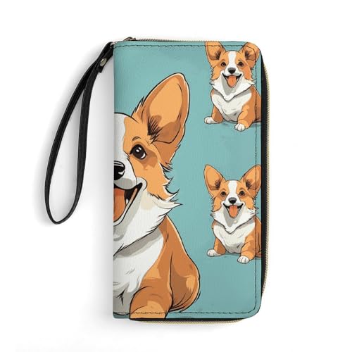 DWTJKMS Corgi Niedliche Hundegeldbörse, lang, schmal, PU-Leder, für Männer und Frauen, minimalistische Geldbörse mit Kartenfächern, weiß, 19,7 x 10,5 cm, weiß, 19.7x10.5cm DWTJKMS Corgi Niedliche Hundegeldbörse, lang, schmal, PU-Leder, für Männer und Frauen, minimalistische Geldbörse mit Kartenfächern, weiß, 19,7 x 10,5 cm, weiß, 19.7x10.5cm von DWTJKMS