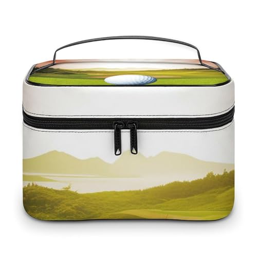 DWTJKMS Golf-Sport-Make-up-Tasche, Kosmetik-Organizer, große tragbare Kapazität, Make-up-Tasche für Damen, Reise-Kulturbeutel mit Griff und Trennwand von DWTJKMS