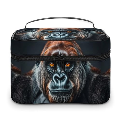 DWTJKMS Gorilla-Make-up-Tasche, Kosmetik-Organizer, große tragbare Kapazität, Make-up-Tasche für Damen, Reise-Kulturbeutel mit Griff und Trennwand DWTJKMS Gorilla-Make-up-Tasche, Kosmetik-Organizer, große tragbare Kapazität, Make-up-Tasche für Damen, Reise-Kulturbeutel mit Griff und Trennwand von DWTJKMS