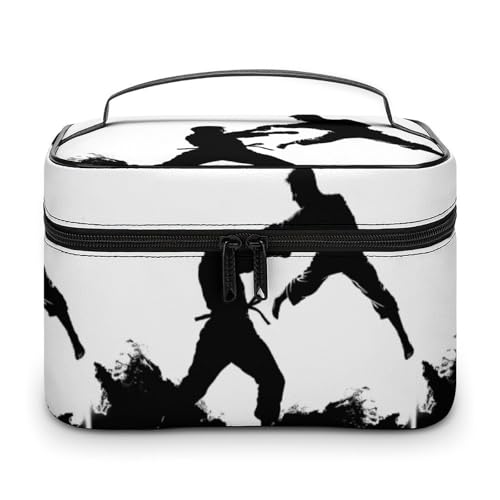 DWTJKMS Kickboxing Make-up-Tasche, Kosmetik-Organizer, große tragbare Kapazität, Make-up-Tasche, Damen, Reise-Kulturbeutel mit Griff und Trennwand DWTJKMS Kickboxing Make-up-Tasche, Kosmetik-Organizer, große tragbare Kapazität, Make-up-Tasche, Damen, Reise-Kulturbeutel mit Griff und Trennwand von DWTJKMS