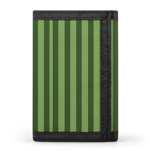 DWTJKMS Klassische grüne, gestreifte Geldbörse, minimalistisch, schmal, dreifach gefaltet, modern, modisch, Anti-Diebstahl-Geldbörse, für Karten und Bargeld DWTJKMS Klassische grüne, gestreifte Geldbörse, minimalistisch, schmal, dreifach gefaltet, modern, modisch, Anti-Diebstahl-Geldbörse, für Karten und Bargeld von DWTJKMS