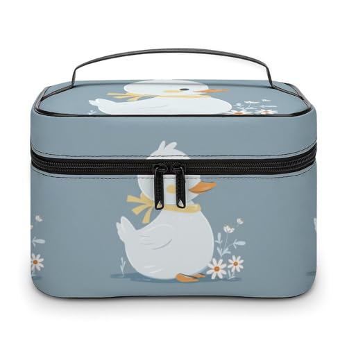 DWTJKMS Kleine weiße Ente Make-up-Tasche, Kosmetik-Organizer, große tragbare Kapazität, Make-up-Tasche für Damen, Reise-Kulturbeutel mit Griff und Trennwand DWTJKMS Kleine weiße Ente Make-up-Tasche, Kosmetik-Organizer, große tragbare Kapazität, Make-up-Tasche für Damen, Reise-Kulturbeutel mit Griff und Trennwand von DWTJKMS