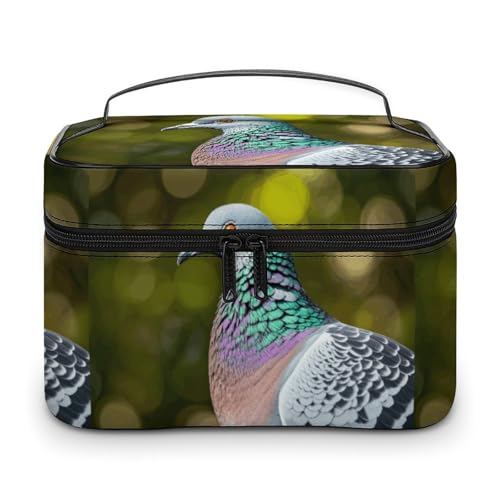 DWTJKMS Kosmetiktasche mit Griff und Trennwand, Motiv: graue Taube, große tragbare Kapazität, Make-up-Tasche für Damen, Reise-Kulturbeutel DWTJKMS Kosmetiktasche mit Griff und Trennwand, Motiv: graue Taube, große tragbare Kapazität, Make-up-Tasche für Damen, Reise-Kulturbeutel von DWTJKMS
