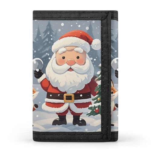DWTJKMS Magische Weihnachts-Geldbörse, minimalistisch, schmal, dreifach gefaltet, modern, modisch, Anti-Diebstahl-Geldbörse, hält Karten und Bargeld von DWTJKMS