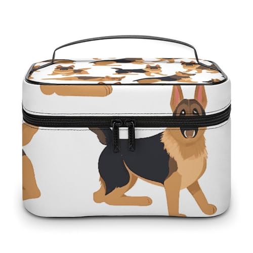 DWTJKMS Make-up-Tasche, Kosmetiktasche, Kosmetiktasche, groß, tragbar, für Damen, Reise-Kulturbeutel mit Griff und Trennwand von DWTJKMS