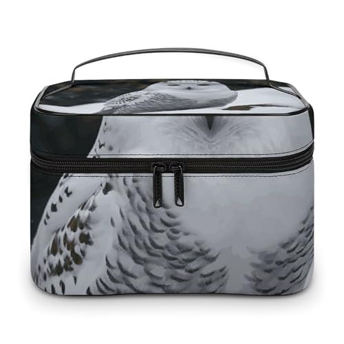 DWTJKMS Make-up-Tasche mit Schnee-Eule, Kosmetik-Organizer, große tragbare Kapazität, Make-up-Tasche für Damen, Reise-Kulturbeutel mit Griff und Trennwand DWTJKMS Make-up-Tasche mit Schnee-Eule, Kosmetik-Organizer, große tragbare Kapazität, Make-up-Tasche für Damen, Reise-Kulturbeutel mit Griff und Trennwand von DWTJKMS