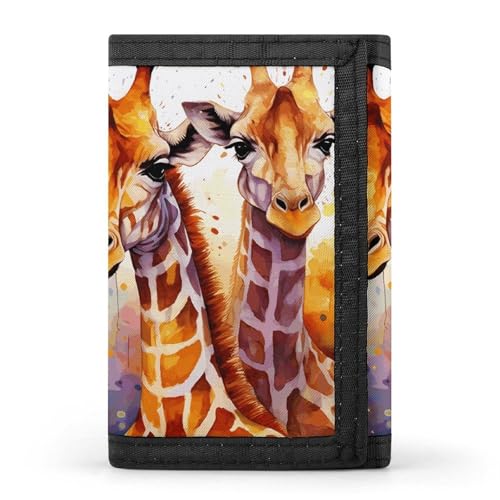 DWTJKMS Minimalistische Herren-Geldbörse, Motiv: Aquarell-Giraffen, schmal, dreifach gefaltet, modern, modisch, Diebstahlschutz, für Karten und Bargeld DWTJKMS Minimalistische Herren-Geldbörse, Motiv: Aquarell-Giraffen, schmal, dreifach gefaltet, modern, modisch, Diebstahlschutz, für Karten und Bargeld von DWTJKMS