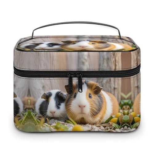 DWTJKMS Niedliche Make-up-Tasche mit Meerschweinchen-Motiv, große tragbare Kapazität, Make-up-Tasche, für Damen, Reise-Kulturbeutel mit Griff und Trennwand DWTJKMS Niedliche Make-up-Tasche mit Meerschweinchen-Motiv, große tragbare Kapazität, Make-up-Tasche, für Damen, Reise-Kulturbeutel mit Griff und Trennwand von DWTJKMS