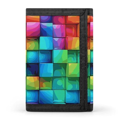 DWTJKMS Regenbogenfarbene karierte Geldbörse für Herren, minimalistisch, schmal, dreifach gefaltet, modern, modisch, Anti-Diebstahl-Geldbörse, für Karten und Bargeld DWTJKMS Regenbogenfarbene karierte Geldbörse für Herren, minimalistisch, schmal, dreifach gefaltet, modern, modisch, Anti-Diebstahl-Geldbörse, für Karten und Bargeld von DWTJKMS