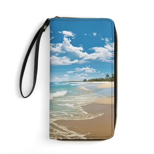 DWTJKMS Sandy Beach Lange Geldbörse, schlanke Geldbörse aus PU-Leder, für Herren und Damen, minimalistische Geldbörse mit Kartenfächern, weiß, 19,7 x 10,5 cm, weiß, 19.7x10.5cm DWTJKMS Sandy Beach Lange Geldbörse, schlanke Geldbörse aus PU-Leder, für Herren und Damen, minimalistische Geldbörse mit Kartenfächern, weiß, 19,7 x 10,5 cm, weiß, 19.7x10.5cm von DWTJKMS