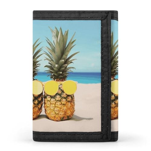 DWTJKMS Seaside Beach Gelbe geometrische Ananas-Geldbörse, minimalistisch, Herren, schmal, dreifach gefaltet, modern, modisch, Anti-Diebstahl, Geldbörse für Karten und Bargeld DWTJKMS Seaside Beach Gelbe geometrische Ananas-Geldbörse, minimalistisch, Herren, schmal, dreifach gefaltet, modern, modisch, Anti-Diebstahl, Geldbörse für Karten und Bargeld von DWTJKMS