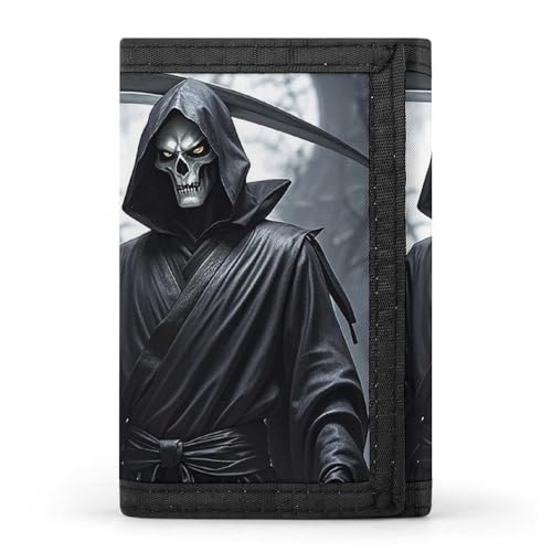 DWTJKMS Sensenmann Brieftasche Minimalistischen Herren Slim Trifold Brieftaschen Moderne Mode Brieftaschen Anti-Diebstahl Brieftasche Hält Karten Und Bargeld von DWTJKMS