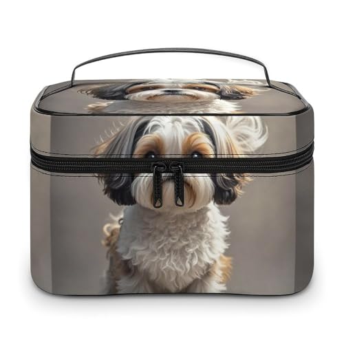 DWTJKMS Shih Tzu Hunde-Make-up-Tasche, Kosmetik-Organizer, große tragbare Kapazität, Make-up-Tasche für Damen, Reise-Kulturbeutel mit Griff und Trennwand DWTJKMS Shih Tzu Hunde-Make-up-Tasche, Kosmetik-Organizer, große tragbare Kapazität, Make-up-Tasche für Damen, Reise-Kulturbeutel mit Griff und Trennwand von DWTJKMS