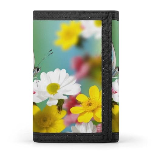 DWTJKMS Spring Butterfly Geldbörse, minimalistisch, schmal, dreifach gefaltet, modern, modisch, Anti-Diebstahl-Geldbörse, für Karten und Bargeld DWTJKMS Spring Butterfly Geldbörse, minimalistisch, schmal, dreifach gefaltet, modern, modisch, Anti-Diebstahl-Geldbörse, für Karten und Bargeld von DWTJKMS