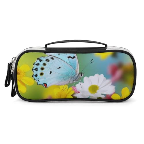 DWTJKMS Spring Butterfly Make-up-Tasche, Leder, tragbar, klein, Kosmetik-Organizer, wasserdicht, Kulturbeutel, Pinsel, Bleistifte und Reise-Make-up-Zubehör DWTJKMS Spring Butterfly Make-up-Tasche, Leder, tragbar, klein, Kosmetik-Organizer, wasserdicht, Kulturbeutel, Pinsel, Bleistifte und Reise-Make-up-Zubehör von DWTJKMS