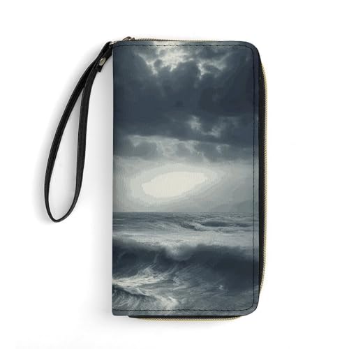 DWTJKMS Stormy Sea Lange Geldbörse, schmal, PU-Leder, für Herren und Damen, minimalistische Geldbörse mit Kartenfächern, Weiß, 19,7 x 10,5 cm, weiß, 19.7x10.5cm DWTJKMS Stormy Sea Lange Geldbörse, schmal, PU-Leder, für Herren und Damen, minimalistische Geldbörse mit Kartenfächern, Weiß, 19,7 x 10,5 cm, weiß, 19.7x10.5cm von DWTJKMS