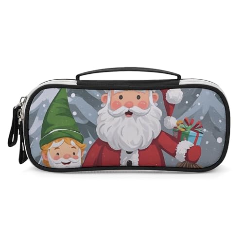 DWTJKMS Traditionelle Make-up-Tasche aus Leder, Motiv: Weihnachtszwerg, tragbar, klein, Kosmetik-Organizer, wasserdicht, Kulturbeutel, Pinsel, Bleistifte und Reise-Make-up-Zubehör DWTJKMS Traditionelle Make-up-Tasche aus Leder, Motiv: Weihnachtszwerg, tragbar, klein, Kosmetik-Organizer, wasserdicht, Kulturbeutel, Pinsel, Bleistifte und Reise-Make-up-Zubehör von DWTJKMS