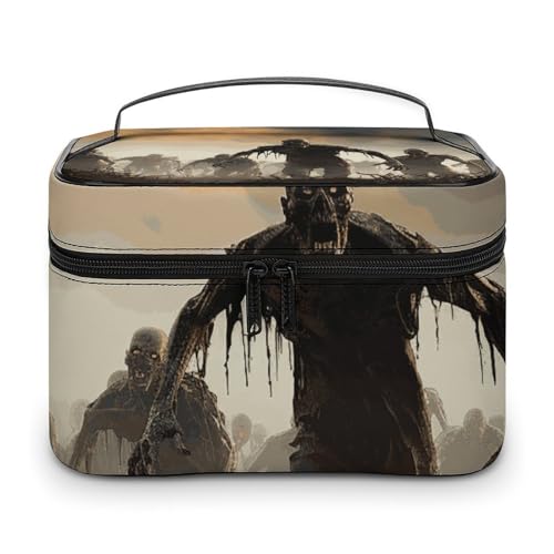 DWTJKMS Viele Zombie-Make-up-Tasche, Kosmetik-Organizer, große tragbare Kapazität, Make-up-Tasche, für Damen, Reise-Kulturbeutel mit Griff und Trennwand von DWTJKMS
