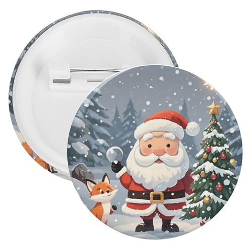 Magische Weihnachts-Brosche aus Weißblech, personalisierbar, rund, großer Bastelknopf, geeignet für Lehrer, Krankenschwestern, Ärzte, Mitarbeiter, Party-Geschenkzubehör, 1 Stpck, Kunststoff von DWTJKMS