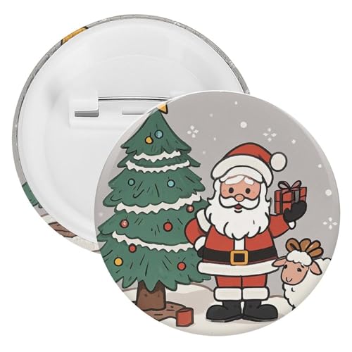 Weihnachts-Brosche aus Weißblech, personalisierbar, rund, groß, geeignet für Lehrer, Krankenschwestern, Ärzte, Mitarbeiter, Party-Geschenkzubehör, 20PCS, Kunststoff, Kunststoff von DWTJKMS