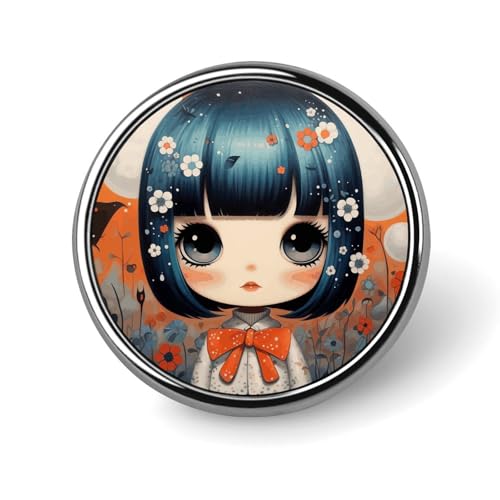 Anime Bilder Runde Abzeichen Brosche Leichte Revers Krawattennadeln Einzigartige Geschenke Metall Brosche Abzeichen für Hut Hemd Kleidung Taschen Dekoration von DWVSFJM