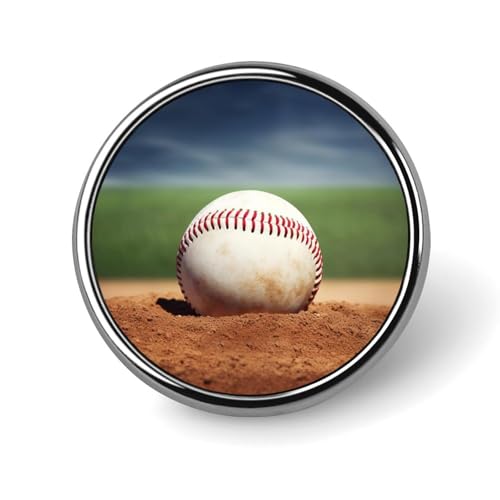 Baseball-Brosche, rund, leicht, Revers, Krawattennadeln, einzigartiges Geschenk, Metall-Brosche, Abzeichen für Hut, Hemd, Kleidung, Taschen, Dekoration von DWVSFJM
