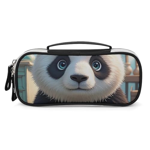 DWVSFJM Federmäppchen aus PU-Leder, wasserdicht, tragbar, Make-up-Tasche mit Reißverschluss, Anime-Panda-Gesicht, Bleistifttasche für Bürobedarf, Make-up-Tasche DWVSFJM Federmäppchen aus PU-Leder, wasserdicht, tragbar, Make-up-Tasche mit Reißverschluss, Anime-Panda-Gesicht, Bleistifttasche für Bürobedarf, Make-up-Tasche von DWVSFJM