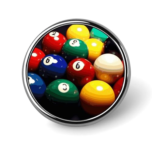 Runde Brosche mit buntem Billard, leicht, Revers, Krawattennadeln, einzigartiges Geschenk, Metall-Brosche, Abzeichen für Hut, Hemd, Kleidung, Taschen, Dekoration Runde Brosche mit buntem Billard, leicht, Revers, Krawattennadeln, einzigartiges Geschenk, Metall-Brosche, Abzeichen für Hut, Hemd, Kleidung, Taschen, Dekoration von DWVSFJM