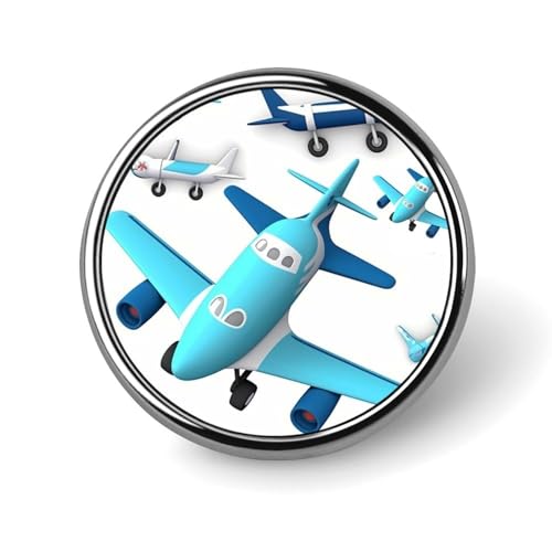 Runde Flugzeug-Brosche, leicht, Revers, Krawattennadeln, einzigartiges Geschenk, Metall-Brosche, Abzeichen für Hut, Hemd, Kleidung, Taschen, Dekoration von DWVSFJM