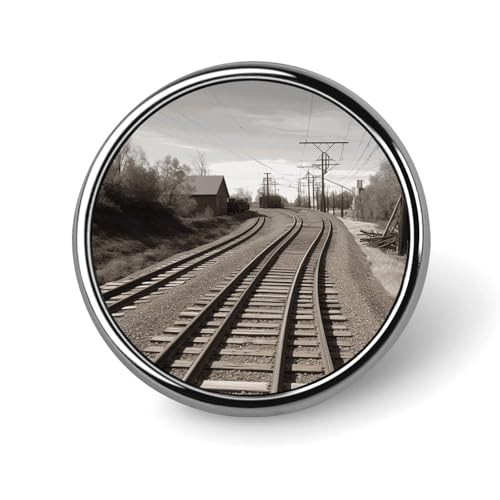 Runde Zugbahn-Brosche, leicht, Revers, Krawattennadeln, einzigartiges Geschenk, Metall-Brosche, Abzeichen für Hut, Hemd, Kleidung, Taschen, Dekoration von DWVSFJM