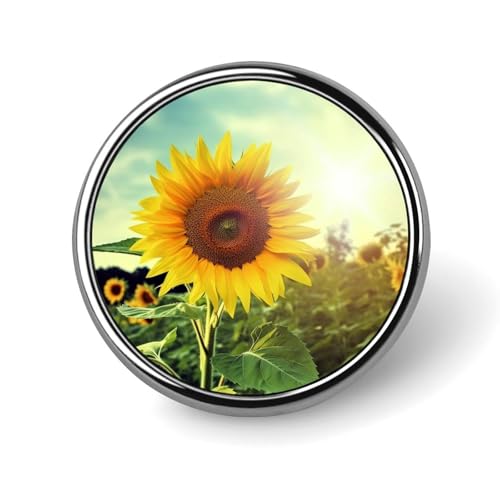 Schöne Sonnenblumen-Brosche, rund, leicht, Revers, Krawattennadeln, einzigartiges Geschenk, Metall-Brosche, Abzeichen für Hut, Hemd, Kleidung, Taschen, Dekoration von DWVSFJM