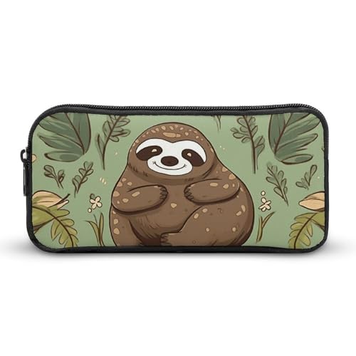 DWVTFSM Federmäppchen mit Faultier auf dem Gras, großes Fassungsvermögen, niedliches Federmäppchen, Make-up-Kosmetiktasche für Damen und Herren DWVTFSM Federmäppchen mit Faultier auf dem Gras, großes Fassungsvermögen, niedliches Federmäppchen, Make-up-Kosmetiktasche für Damen und Herren von DWVTFSM