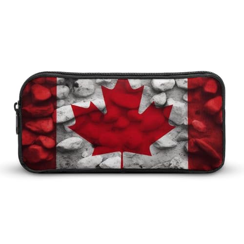 DWVTFSM Federmäppchen mit Kanada-Flagge, großes Fassungsvermögen, niedliches Federmäppchen, Make-up-Kosmetiktasche für Damen und Herren von DWVTFSM